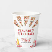 素朴スライスモダンピザビール赤ちゃんシャワー 紙コップ (裏面)