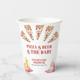 素朴スライスモダンピザビール赤ちゃんシャワー 紙コップ