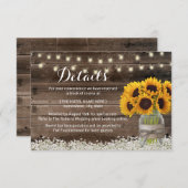 素朴スンフォワーズ結婚詳細宿泊施設 招待状 (正面/裏面)