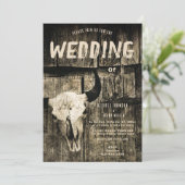 素朴ス結婚ウエスタンロデオセピアブルスカル 招待状 (スタンド正面)