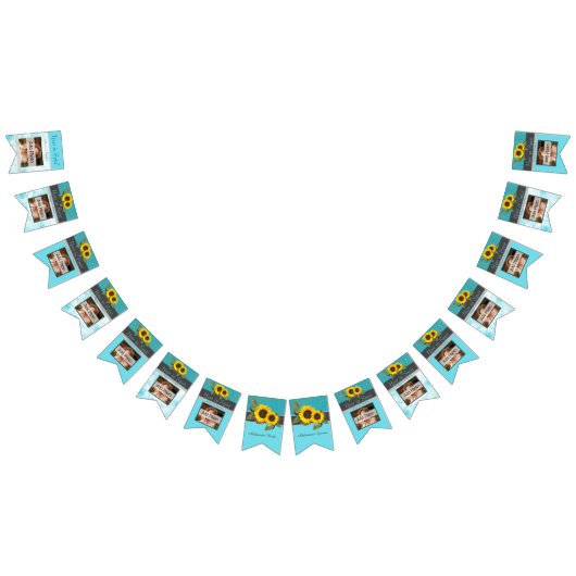 素朴ス結婚ンフラワーティール（緑がかった色）ウッドグレイストライプ バンティングフラッグ (全)