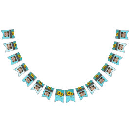 素朴ス結婚ンフラワーティール(緑がかった色)ウッドグレイストライプ バンティングフラッグ