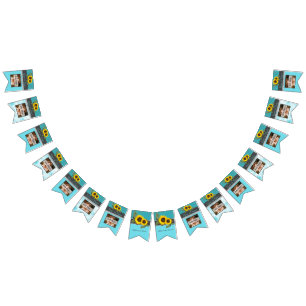 素朴ス結婚ンフラワーティール（緑がかった色）ウッドグレイストライプ バンティングフラッグ