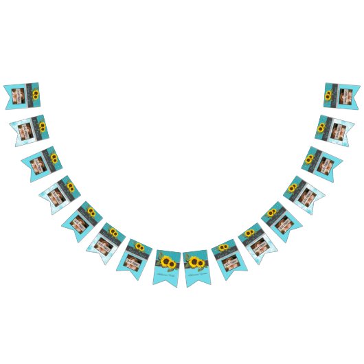 素朴ス結婚ンフラワーティール(緑がかった色)ウッドグレイストライプ バンティングフラッグ (全)