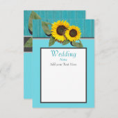 素朴ス結婚ンフラワーティール（緑がかった色）ウッドグレイストライプ 招待状 (正面/裏面)