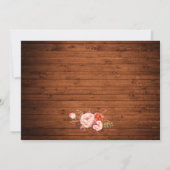 素朴ズ結婚ウッドコーラルフローラジャイルライツレース サンキューカード (裏面)