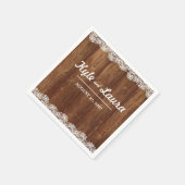 素朴ズ結婚ウッドレースナプキン スタンダードカクテルナプキン (角)