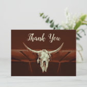 素朴ズ結婚ブラウン西ブルスカルカントリー サンキューカード (スタンド正面)