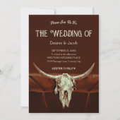 素朴ズ結婚ブラウン西ブルスカルカントリー 招待状 (正面)