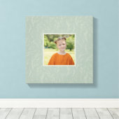 素朴セージグリーン植物学フローラカスタム写真 キャンバスプリント (インサイチュ (ウッドフロア))