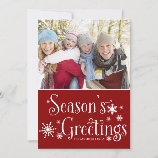 素朴タイポグラフィシーズンの挨拶の写真 シーズンカード (正面)