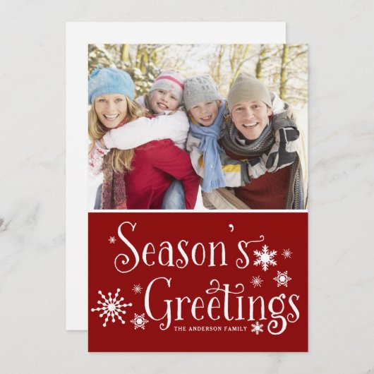 素朴タイポグラフィシーズンの挨拶の写真 シーズンカード (正面/裏面)