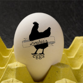 素朴タイポグラフィ名パーソナライズされた鶏卵 ラバースタンプ