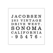 素朴タイポグラフィ差出人住所スタンプ ラバースタンプ (インプリント)