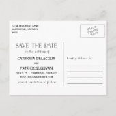 素朴タイポグラフィ日付はがきを保存 |グレー 案内ポストカード (裏面)