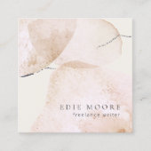 素朴タン自然絵を描抽象芸術水彩画 スクエア名刺 (正面)