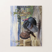 素朴ターキー絵を描ファームの感謝祭 ジグソーパズル (縦)