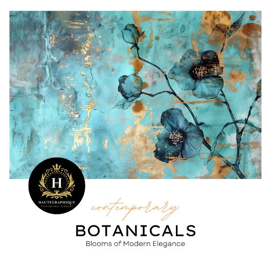 素朴ターコイズと金ゴールドフローラ 薄葉紙