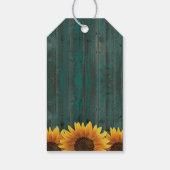 素朴ターコイズひまわり結婚の感謝ラベル ギフトタグ (裏面)