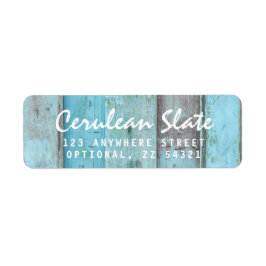 素朴ターコイズウッドヴィンテージボー差出人住所 ラベル