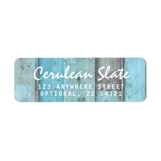 素朴ターコイズウッドヴィンテージボー差出人住所 ラベル (正面)