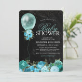 素朴ターコイズバルーン&フローラベビーシャワー 招待状 (スタンド正面)