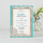 素朴ターコイズブライダルシャワー招待状 招待状 (スタンド正面)