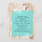 素朴ターコイズリハーサル夕食招待状tq1 招待状 (正面/裏面)