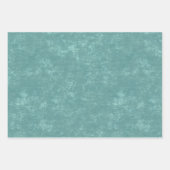 素朴ターコイズ&ベージュヴィンテージスノーフレーククリスマス ラッピングペーパーシート (正面2)