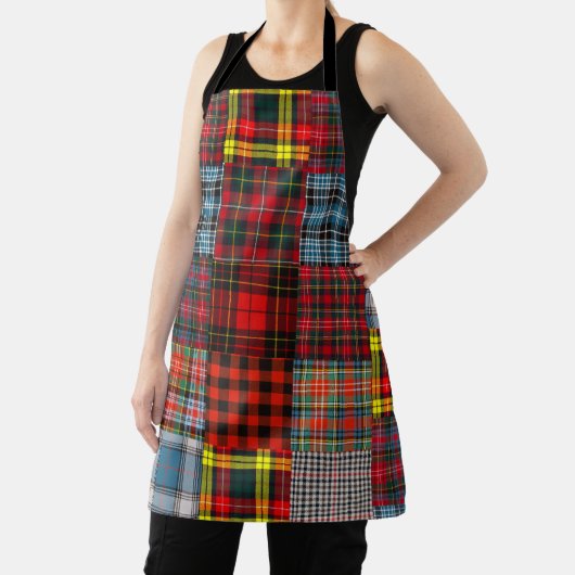 素朴タータンチェックパッチワーク エプロン (インサイチュ)