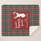 素朴タータンチェックマカロッエレガントクプレイド シェルパブランケット (正面(横))