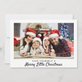 素朴タータンチェック写真メリークリスマスタイポグラフィ シーズンカード (正面)