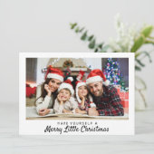 素朴タータンチェック写真メリークリスマスタイポグラフィ シーズンカード (スタンド正面)