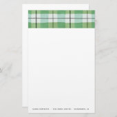 素朴タータンチェック |ひなパーソナライズされた形 便箋 (正面/裏面)
