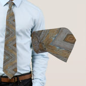 素朴ダイヤモダンモンド模様風化木目 ネクタイ