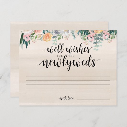 素朴ダスク結婚の新婚への願い 招待状 (正面/裏面)