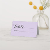 素朴ダスティパープルとフローラ結婚の座席 プレイスカード (正面)