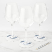素朴ダスティブルーウォーターフローラ結婚ズ ワイングラスタグ (セット)
