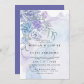 素朴ダスティブルーウォーターフローラ 招待状 (正面/裏面)