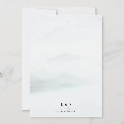 素朴ダスティブルーウォーター結婚カラー 招待状 (裏面)