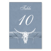 素朴ダスティブルーホワイトウェスタンスカル結婚ズ テーブルナンバー (裏面)