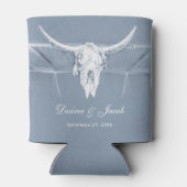 素朴ダスティブルーホワイトウェスタンスカル結婚ズ 缶クーラー (裏面)