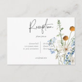 素朴ダスティブルーワイルドフラワーズ&デイジー披露宴 エンクロージャーカード (正面)