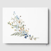 素朴ダスティブルーワイルドフラワー&デイジーズ結婚 ゲストブック (裏面)