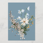 素朴ダスティブルーワイルドフラワー&デイジーズ結婚 メニュー (裏面)