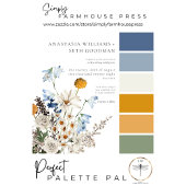 素朴ダスティブルーワイルドフラワー&デイジー 招待状