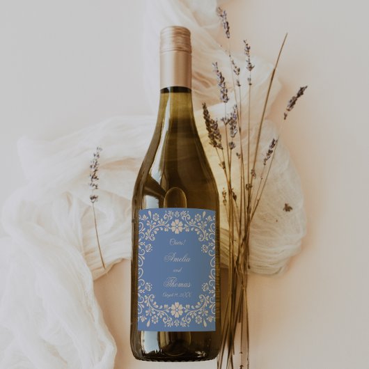 素朴ダスティブルー結婚メキシコ ワインラベル