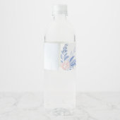 素朴ダスティブルー葉ウォーター金ゴールド結婚ズ ペットボトルラベル (裏面)