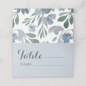 素朴ダスティブルー&フローラ結婚の座席 プレイスカード (外部開封)