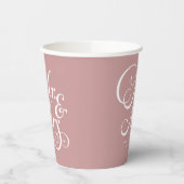 素朴ダスティ・ピンク氏パーソナライズされたとミセス 紙コップ (左)